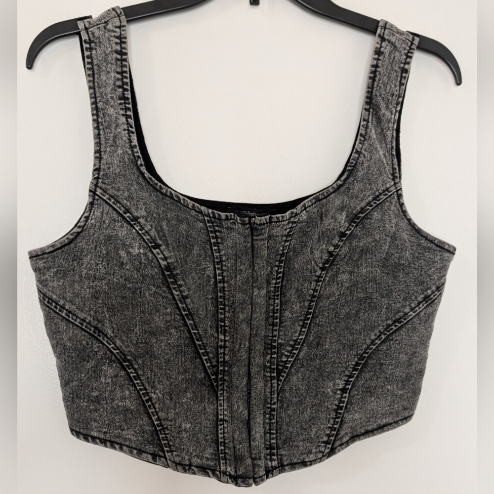 Gray Denim Women's Top